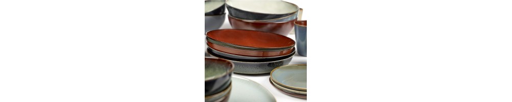 assiette en grès - vaisselle ceramique en grès design et moderne