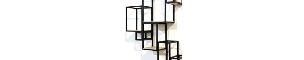 etagere deco - etagere deco design, murale, cube, echelle, bois metal