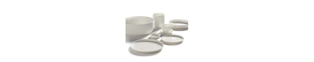 Service de table complet porcelaine blanc, design, moderne, Base Serax