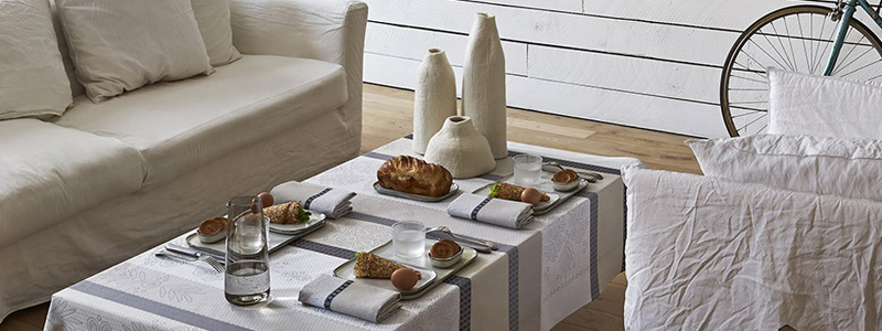 Nappe de table enduite coton lin polyester et Set de table - Sud